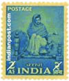 WOMAN SPINNING 0358 Indian Post